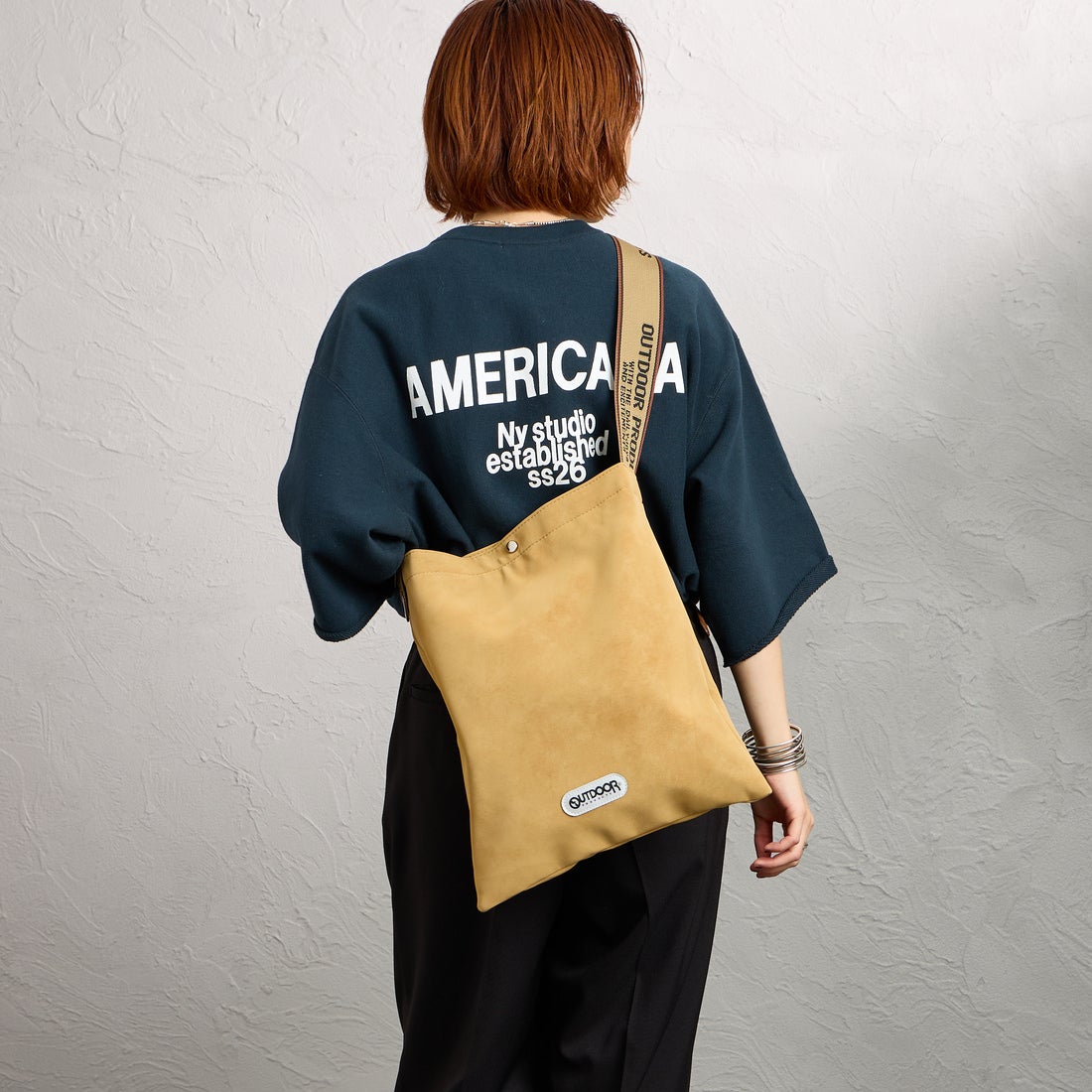 OUTDOOR PRODUCTS [アウトドアプロダクツ] ジャガードテープ トートバッグ [BR-OUT-26SS18] CAMEL