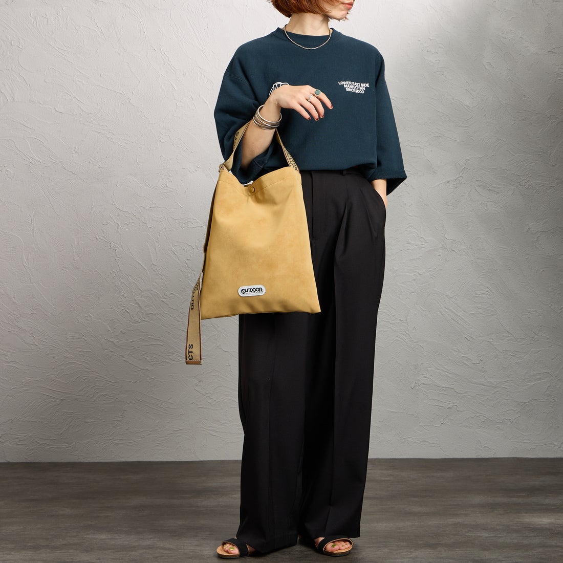 OUTDOOR PRODUCTS [アウトドアプロダクツ] ジャガードテープ トートバッグ [BR-OUT-26SS18] CAMEL