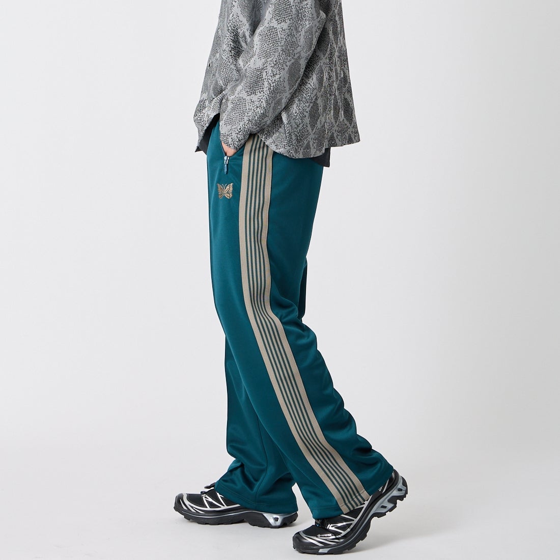 Needles [ニードルズ] トラックパンツ [SX406] B GREEN &&モデル身長：179cm 着用サイズ：M&&