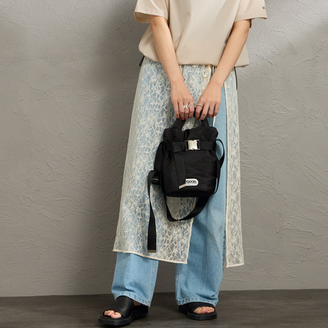 OUTDOOR PRODUCTS [アウトドアプロダクツ] 2WAYベルトトートバッグ [BR-OUT-26SS03] BLACK