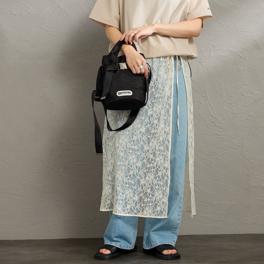 OUTDOOR PRODUCTS [アウトドアプロダクツ] 2WAYベルトトートバッグ [BR-OUT-26SS03] BLACK