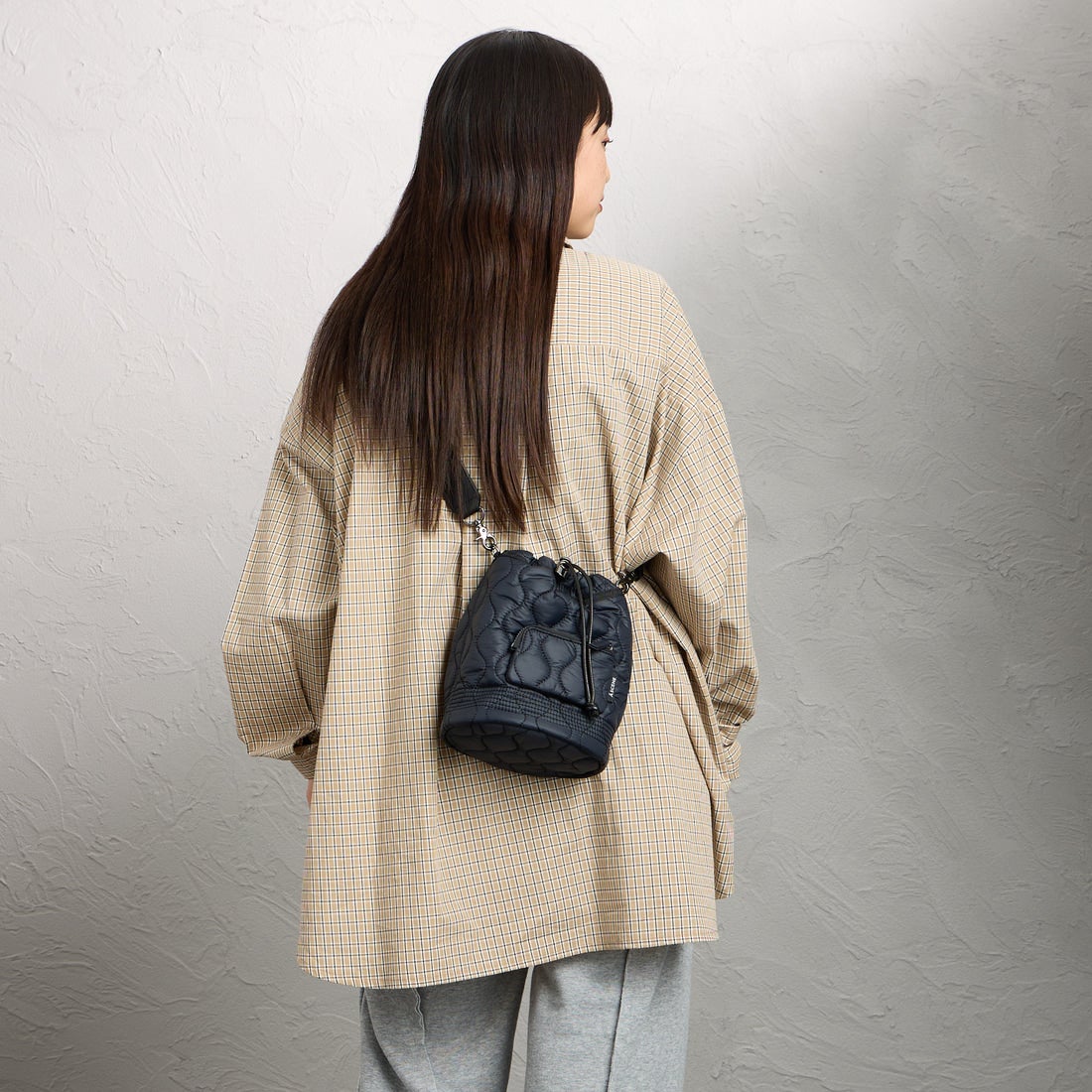A SCENE [エーシーン] キルト巾着ショルダーバッグ [AS04-010] BLACK