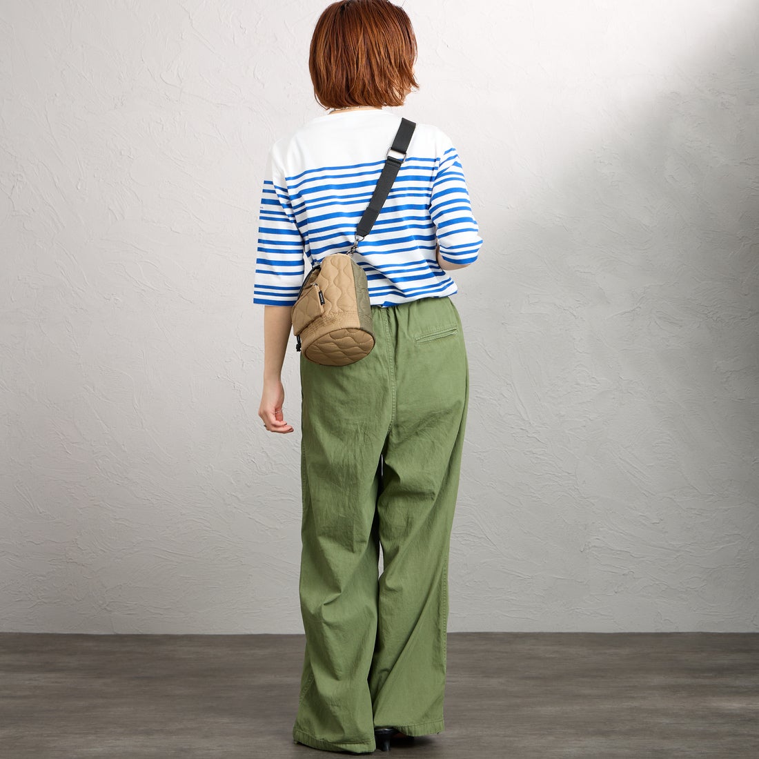 A SCENE [エーシーン] キルト巾着ショルダーバッグ [AS04-010] KHK/BEG