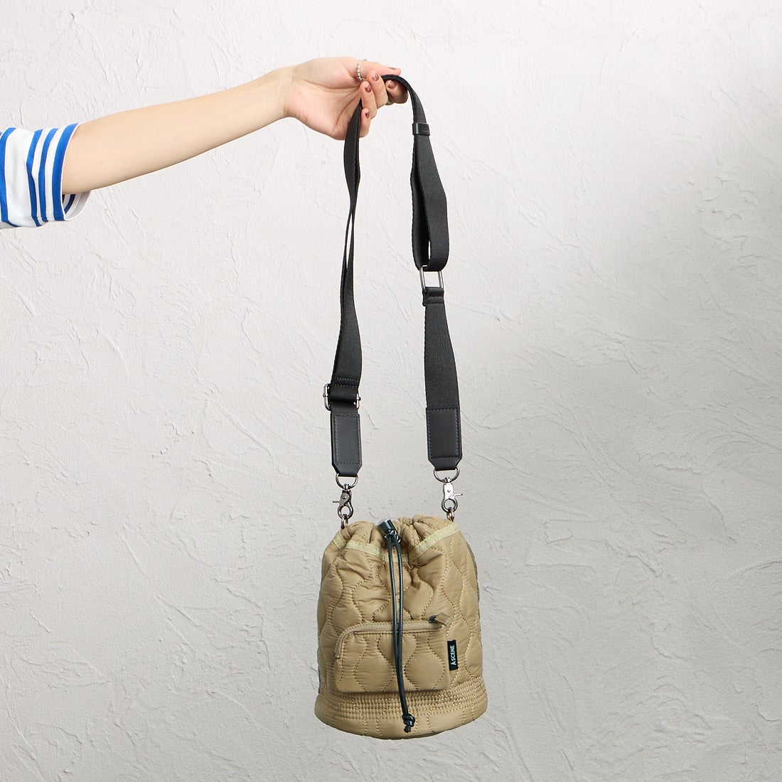 A SCENE [エーシーン] キルト巾着ショルダーバッグ [AS04-010] KHK/BEG