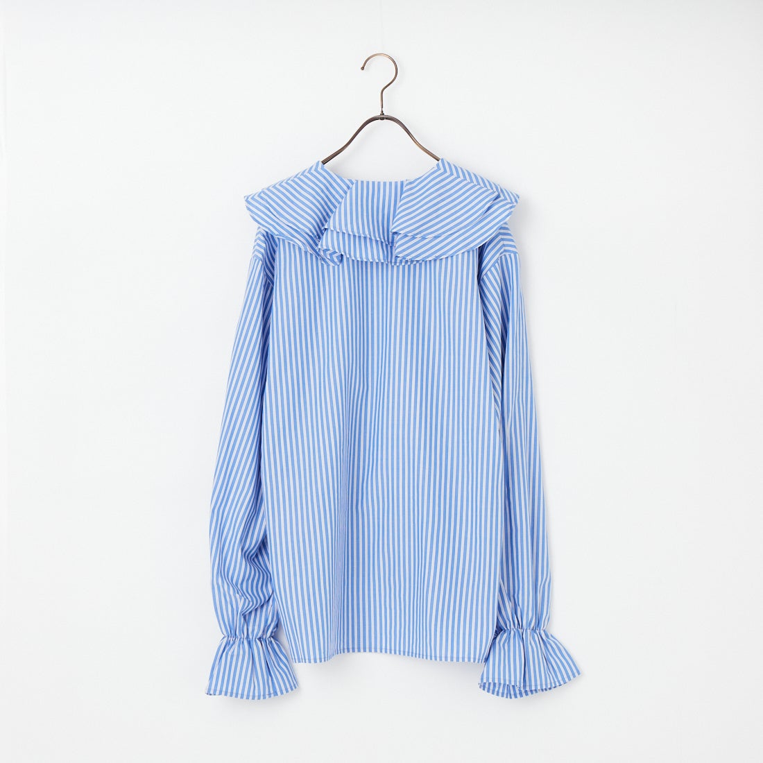 USINE [ユジーヌ] ラッフルカラーフリルブラウス [IN4-SH-6] BLUE ST