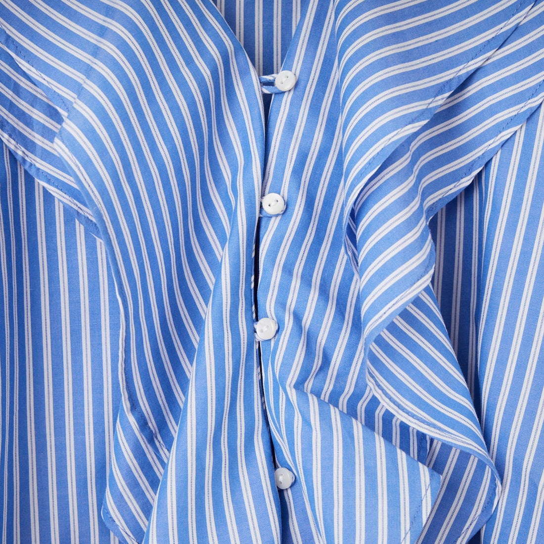 USINE [ユジーヌ] ラッフルカラーフリルブラウス [IN4-SH-6] BLUE ST