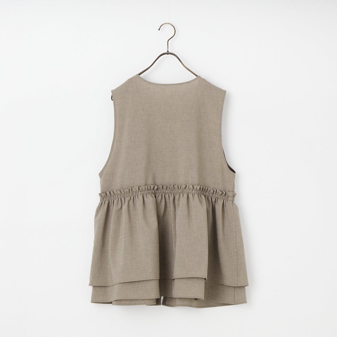 USINE [ユジーヌ] 機能素材ギャザーペプラムベスト [21267056] 035 ﾓｶ