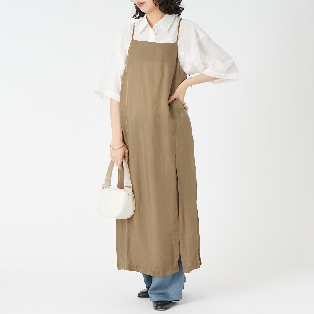 033 ﾍﾞｰｼﾞｭ&&モデル身長：162cm 着用サイズ：F&&