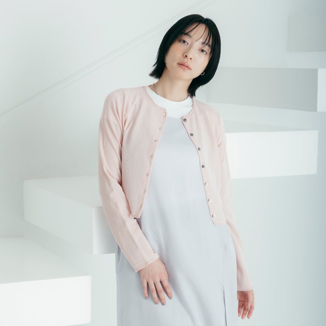 USINE [ユジーヌ] キャミワンピース [21267062] 001 Lｸﾞﾚｰ &&モデル身長：165cm 着用サイズ：F&&