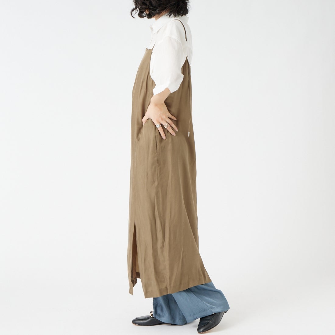USINE [ユジーヌ] キャミワンピース [21267062] 033 ﾍﾞｰｼﾞｭ &&モデル身長：162cm 着用サイズ：F&&