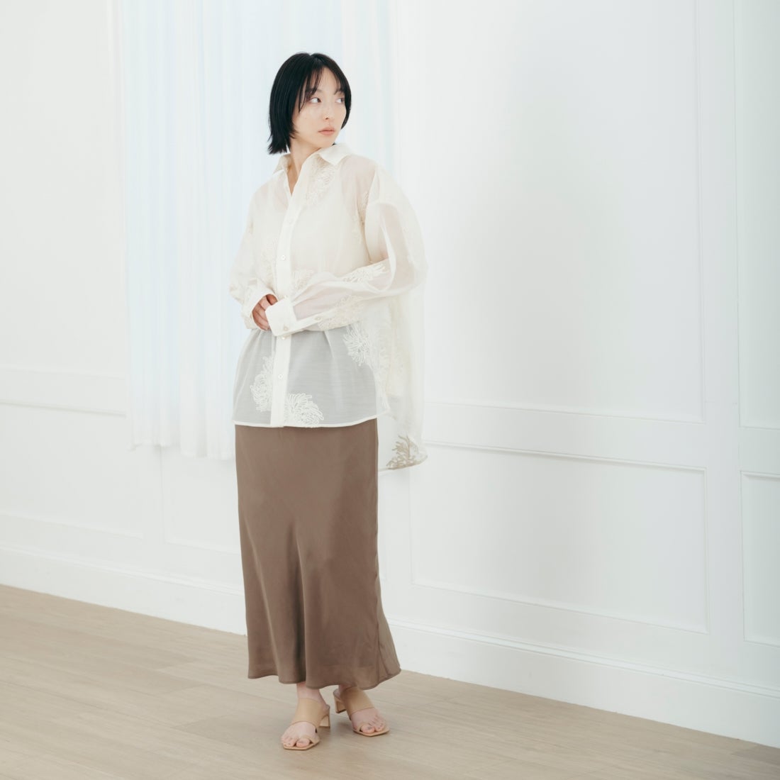 USINE [ユジーヌ] マーメイドスカート [21267063] 033 ﾍﾞｰｼﾞｭ &&モデル身長：165cm 着用サイズ：36&&