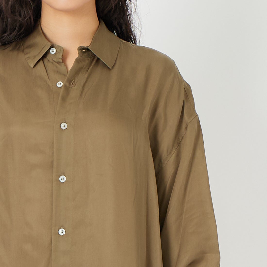 USINE [ユジーヌ] オーバーサイズドレスシャツ [21267065] 001 Lｸﾞﾚｰ