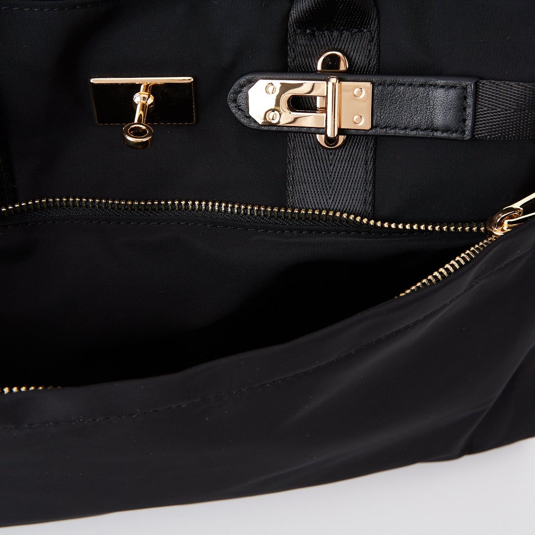 story. [ストーリー] ポリエステル ベルテッドトートバッグ L [3A-1723-4] 01 BLACK