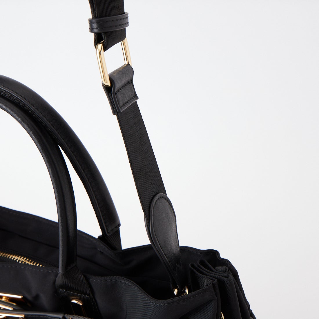 story. [ストーリー] ポリエステル ベルテッドトートバッグ L [3A-1723-4] 01 BLACK