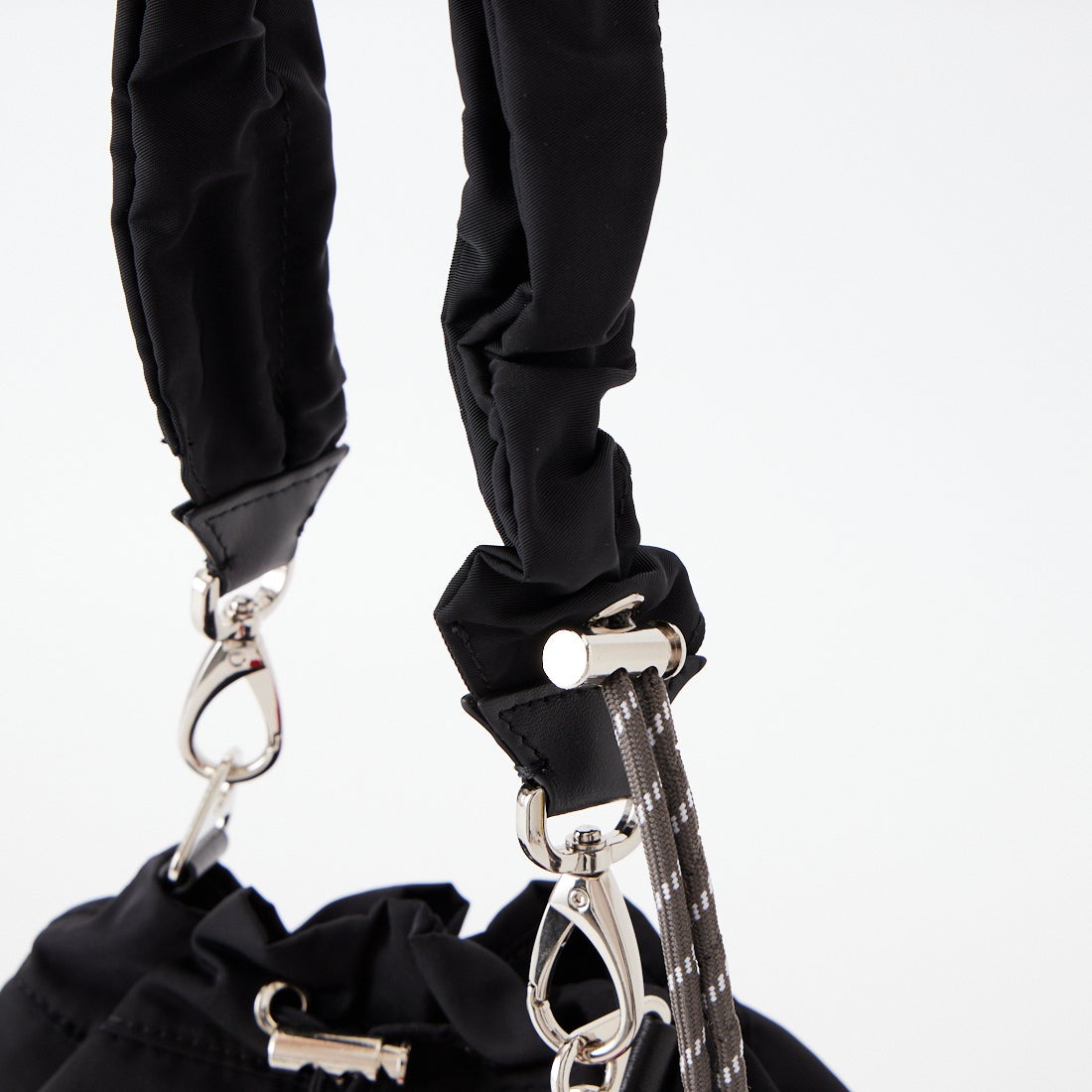 story. [ストーリー] ポリエステル ギャザーストラップハンドバッグ [3A-1847-4] 01 BLACK