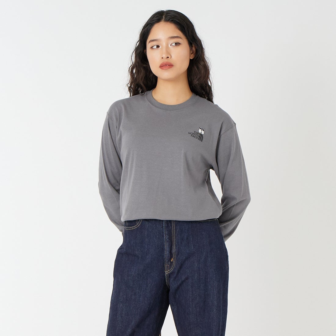 THE NORTH FACE [ザ ノースフェイス] ロングスリーブズーピッカーティー [NT32658] SP &&モデル身長：162cm 着用サイズ：S&&