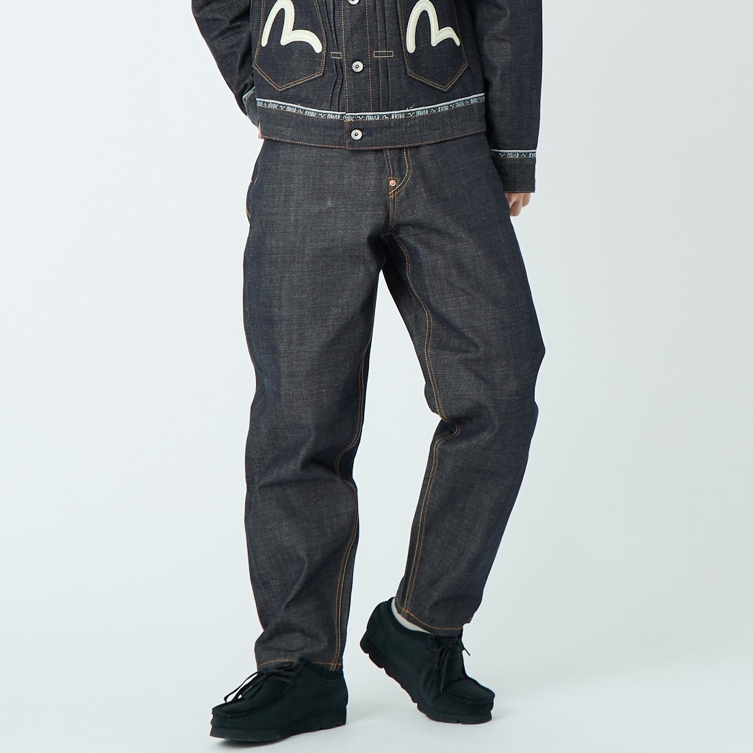 EVISU [エヴィス] 7ポケットロゴカモメ刺繍 ジーンズ [2ESHTM6JE1036] INDIGO &&モデル身長：179cm 着用サイズ：30&&