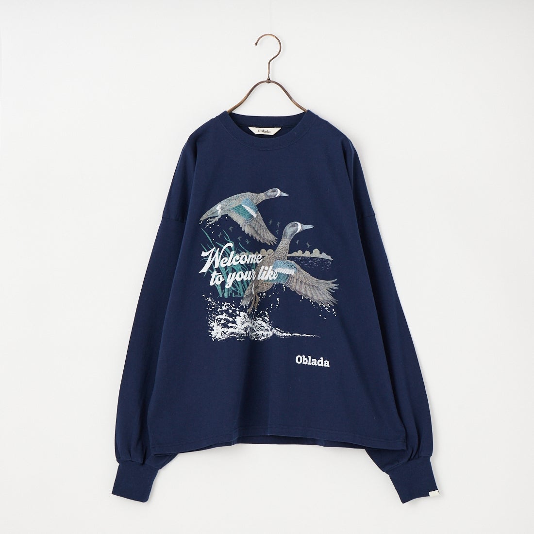 Oblada [オブラダ] バード柄ロングスリーブTシャツ [S2610CU13