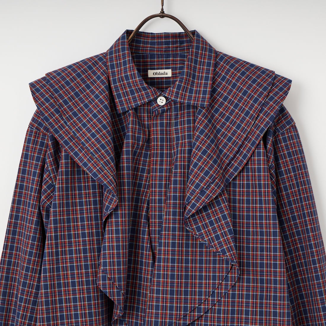 Oblada [オブラダ] チェックラッフルブラウス [S2610SH06] CHECK