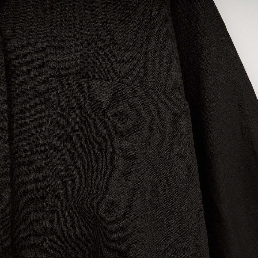 Munich [ミューニック] 60sフレンチリネンキャンバスルーズシャツ [MN261T33] 009 BLK