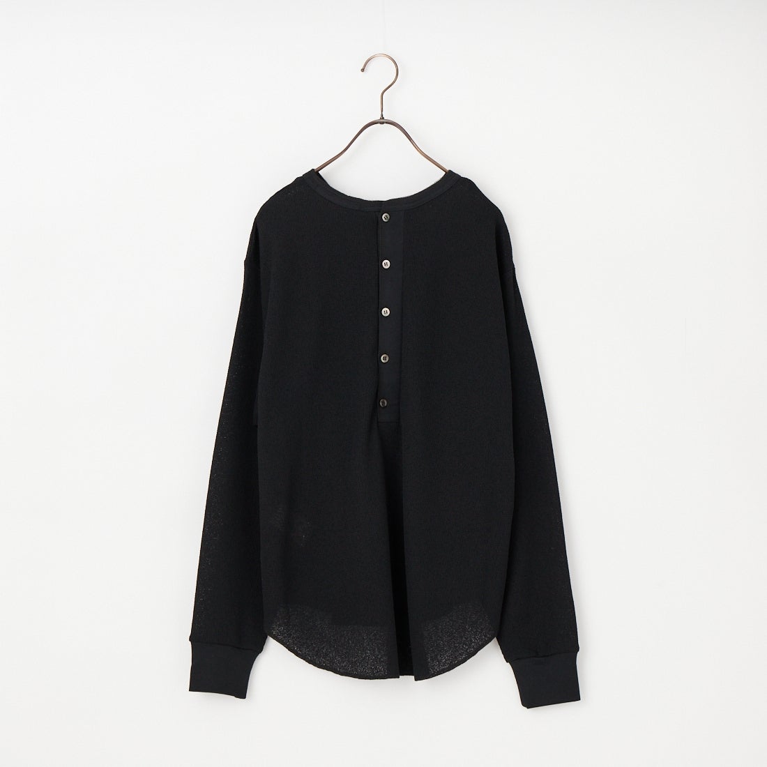 Munich [ミューニック] シアーワッフルバックヘンリーネックプルオーバー [MN261U06] 009 BLK