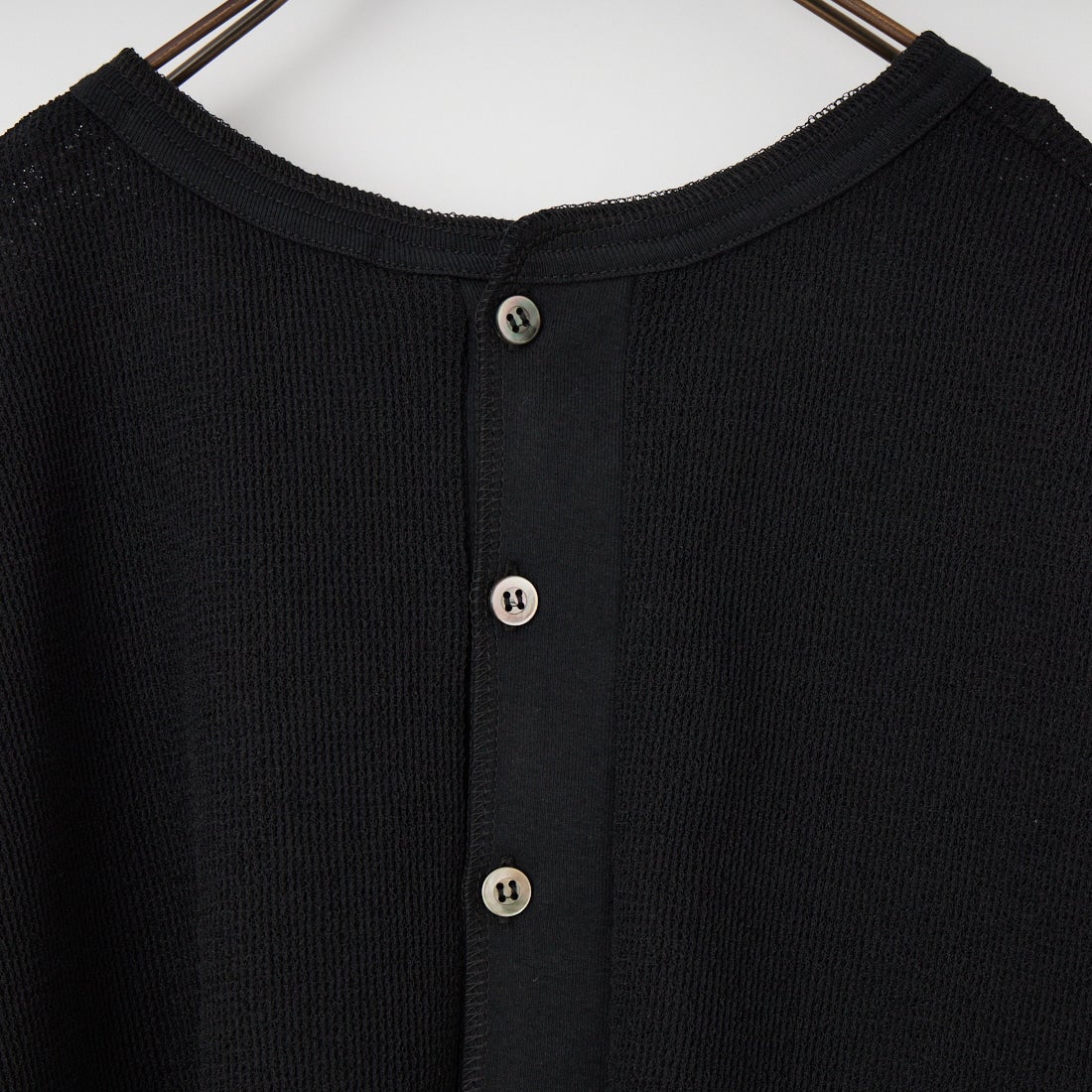 Munich [ミューニック] シアーワッフルバックヘンリーネックプルオーバー [MN261U06] 009 BLK