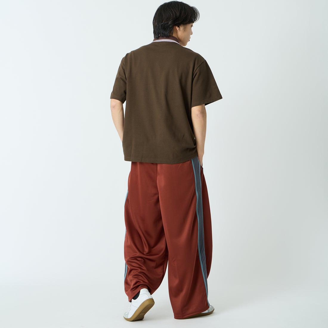 Needles [ニードルズ] レギュラーカラーポロシャツ [SX442] C BROWN &&モデル身長：179cm 着用サイズ：M&&