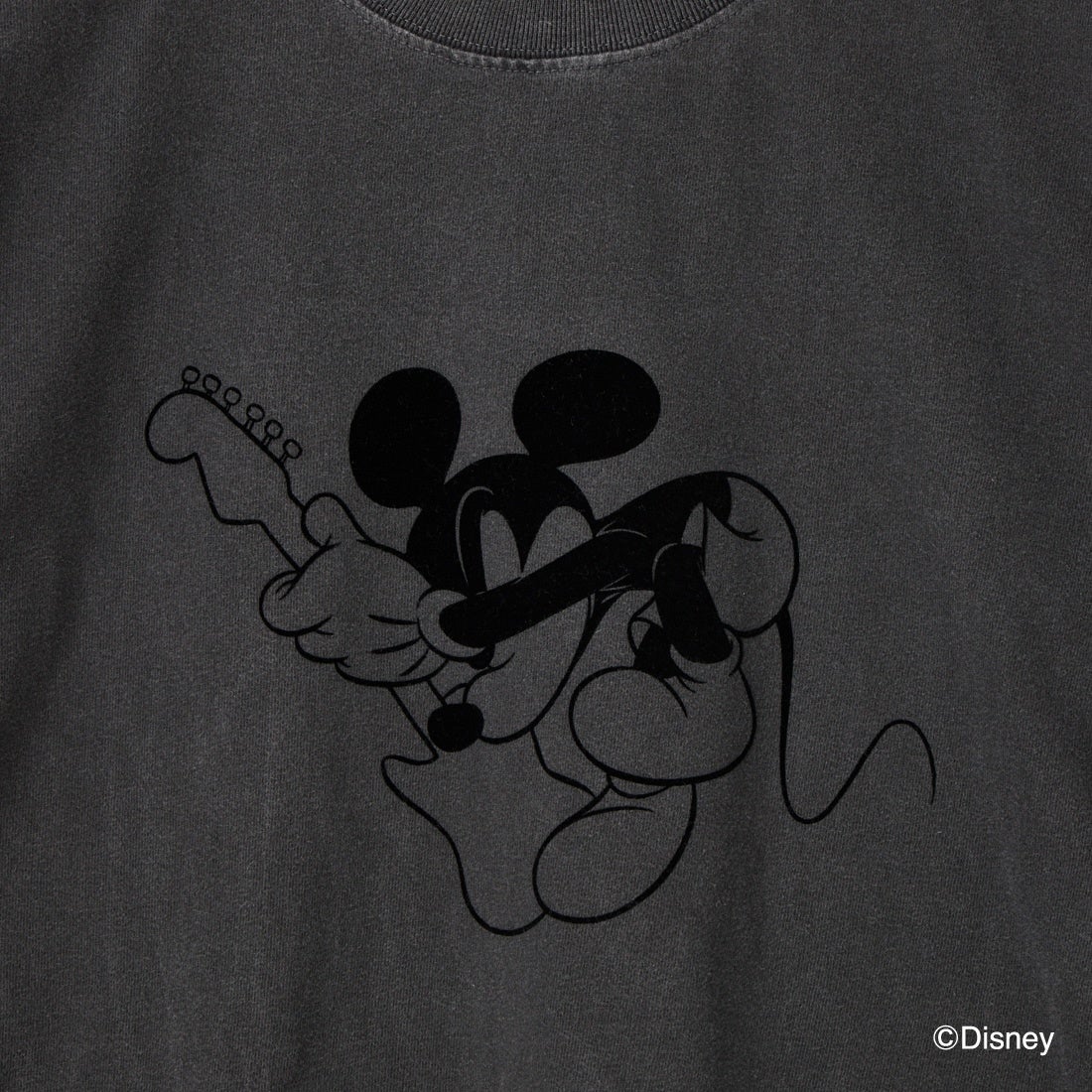 GOOD ROCK SPEED [グッドロックスピード] 別注 MICKEY MOUSE / フロッキープリントTシャツ [INTN-070-JF] CHARCOAL