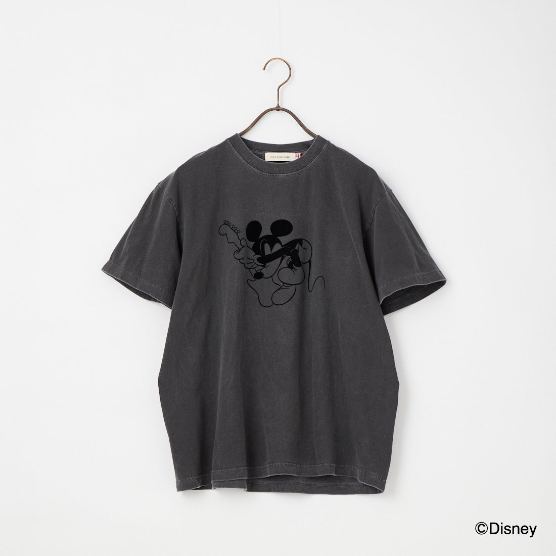 GOOD ROCK SPEED [グッドロックスピード] 別注 MICKEY MOUSE / フロッキープリントTシャツ [INTN-070-JF] CHARCOAL