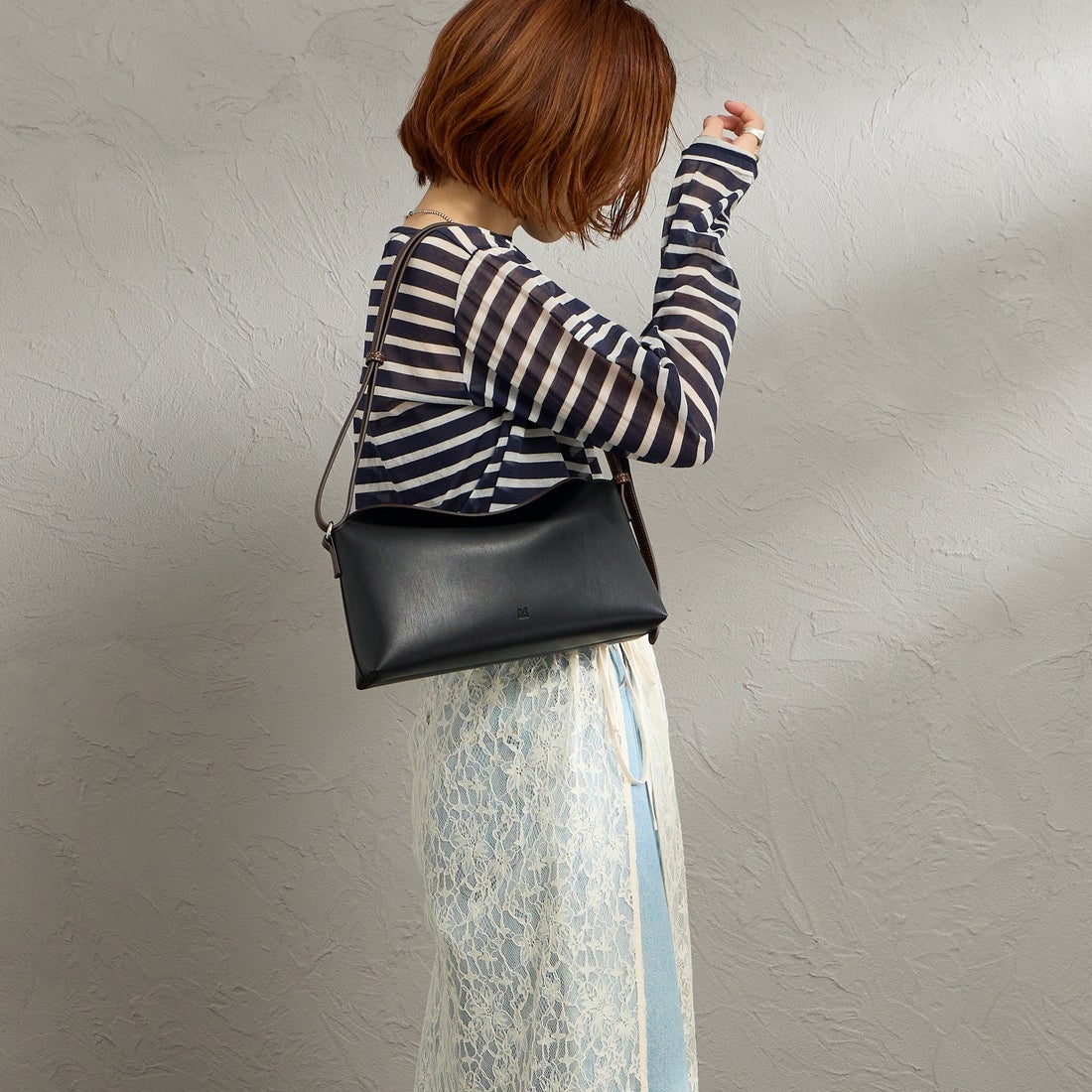 &MyuQ [アンドミューク] UPIS COLORS レザーバッグ [MCB126] BLACK