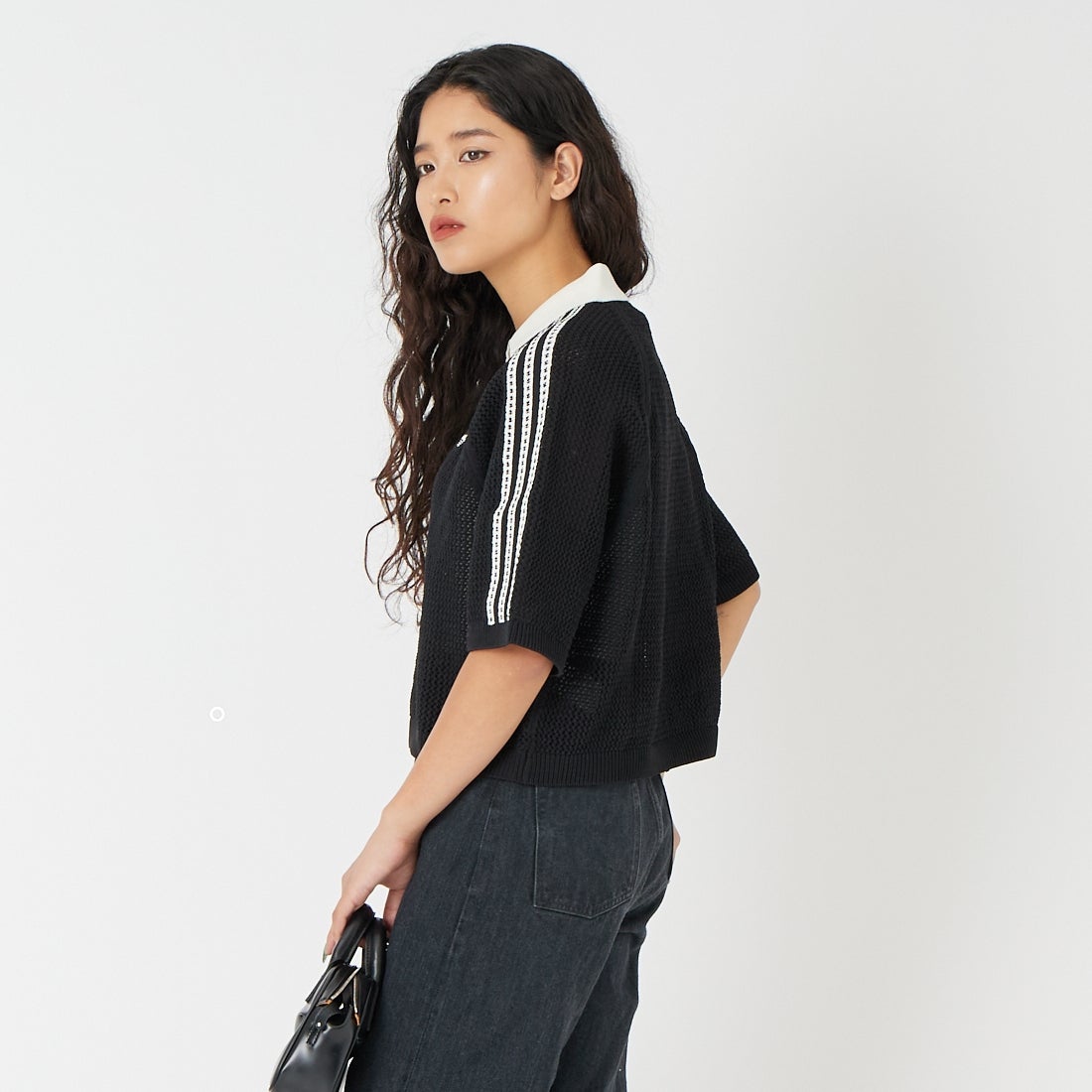 adidas Originals [アディダス オリジナルス] ニットポロシャツ [CX746] KC6491 &&モデル身長：162cm 着用サイズ：M&&