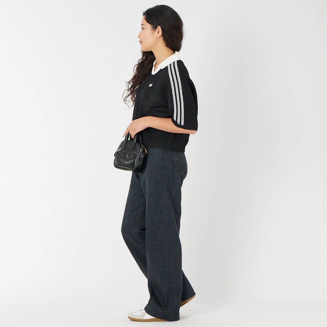 adidas Originals [アディダス オリジナルス] ニットポロシャツ [CX746] KC6491 &&モデル身長：162cm 着用サイズ：M&&