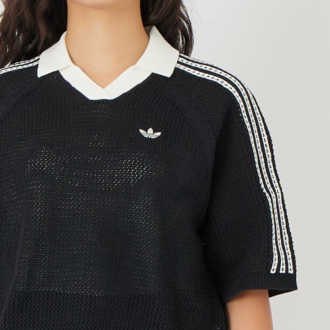 adidas Originals [アディダス オリジナルス] ニットポロシャツ [CX746] KC6491 &&モデル身長：162cm 着用サイズ：M&&