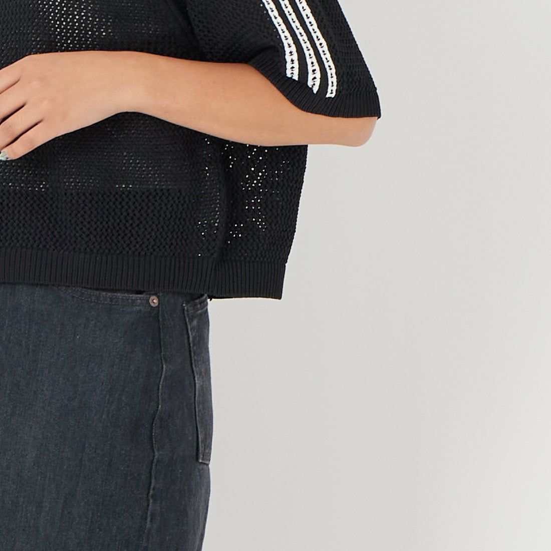 adidas Originals [アディダス オリジナルス] ニットポロシャツ [CX746] KC6491 &&モデル身長：162cm 着用サイズ：M&&