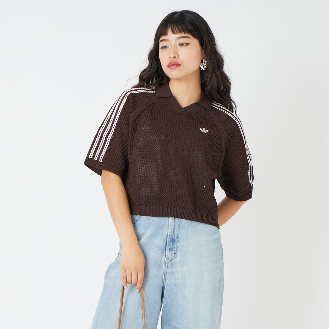 adidas Originals [アディダス オリジナルス] ニットポロシャツ [CX746] KE0198 &&モデル身長：162cm 着用サイズ：M&&