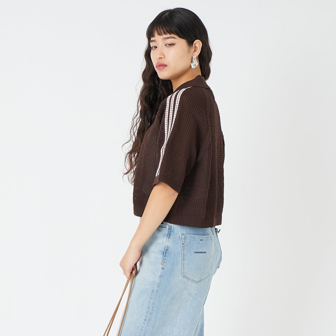 adidas Originals [アディダス オリジナルス] ニットポロシャツ [CX746] KE0198 &&モデル身長：162cm 着用サイズ：M&&