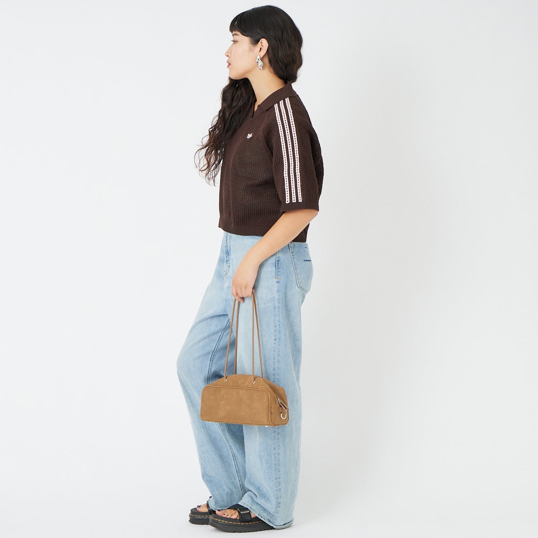 adidas Originals [アディダス オリジナルス] ニットポロシャツ [CX746] KE0198 &&モデル身長：162cm 着用サイズ：M&&