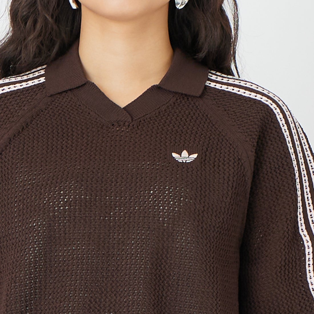 adidas Originals [アディダス オリジナルス] ニットポロシャツ [CX746] KE0198 &&モデル身長：162cm 着用サイズ：M&&