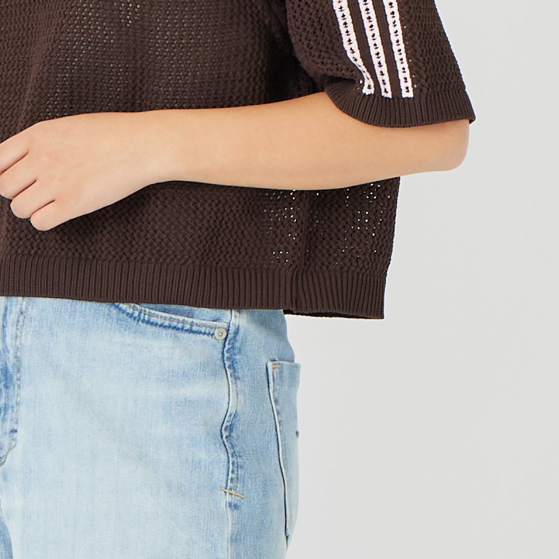 adidas Originals [アディダス オリジナルス] ニットポロシャツ [CX746] KE0198 &&モデル身長：162cm 着用サイズ：M&&