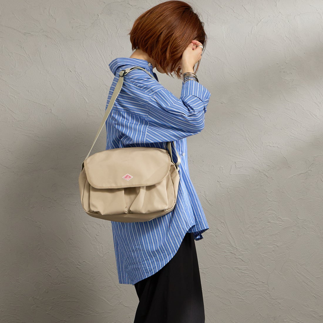 DANTON [ダントン] キャンバスショルダーバッグ [OBERKAMPF] BLACK