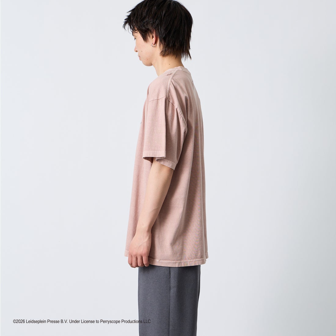 GOOD ROCK SPEED [グッドロックスピード] 別注 AC/DC ロックプリントTシャツ [INTN-023-JF] PINK &&モデル身長：177cm 着用サイズ：XL&&
