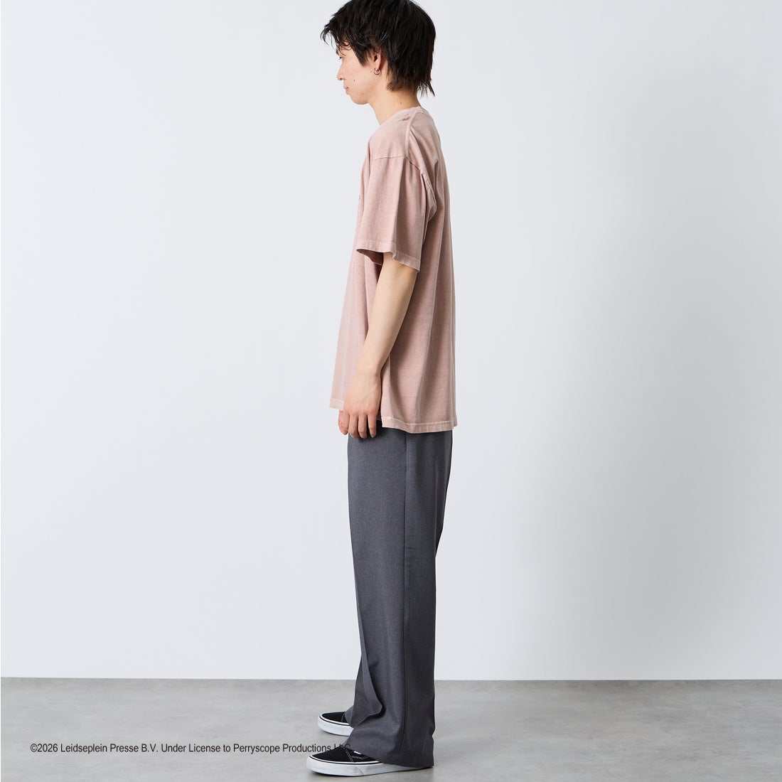 GOOD ROCK SPEED [グッドロックスピード] 別注 AC/DC ロックプリントTシャツ [INTN-023-JF] PINK &&モデル身長：177cm 着用サイズ：XL&&