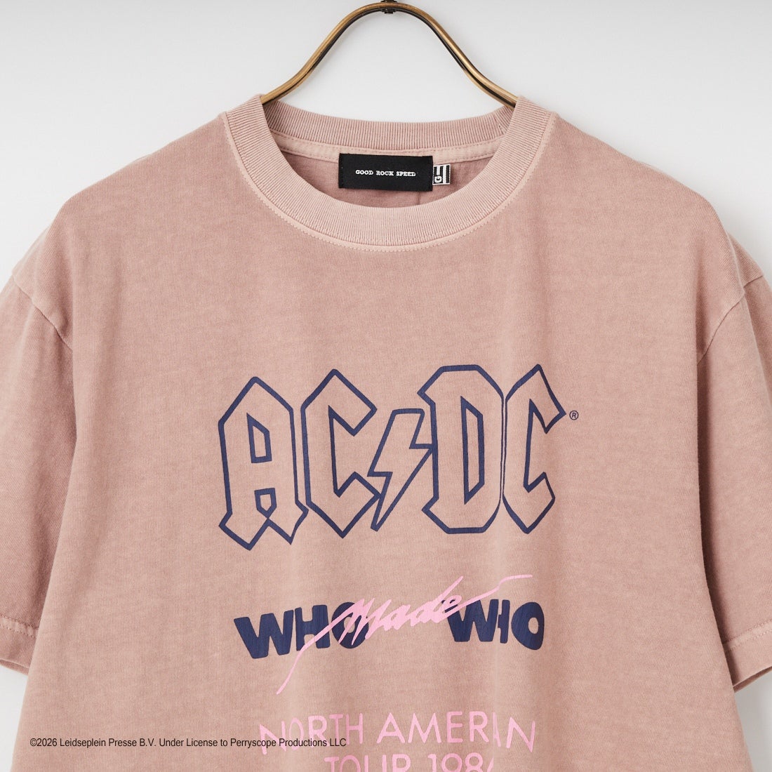 GOOD ROCK SPEED [グッドロックスピード] 別注 AC/DC ロックプリントTシャツ [INTN-023-JF] PINK