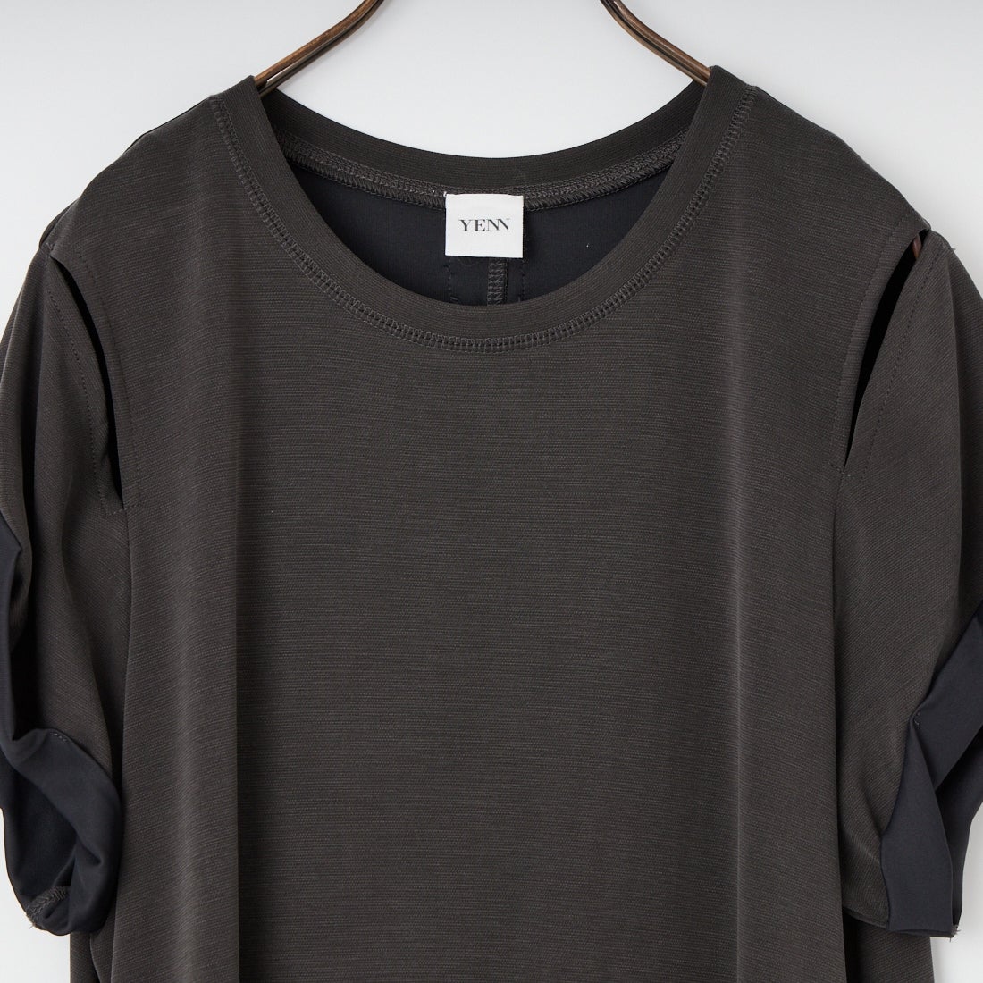 YENN [イエン] アイレットTシャツドレス [Y261-52021] CHARCOAL