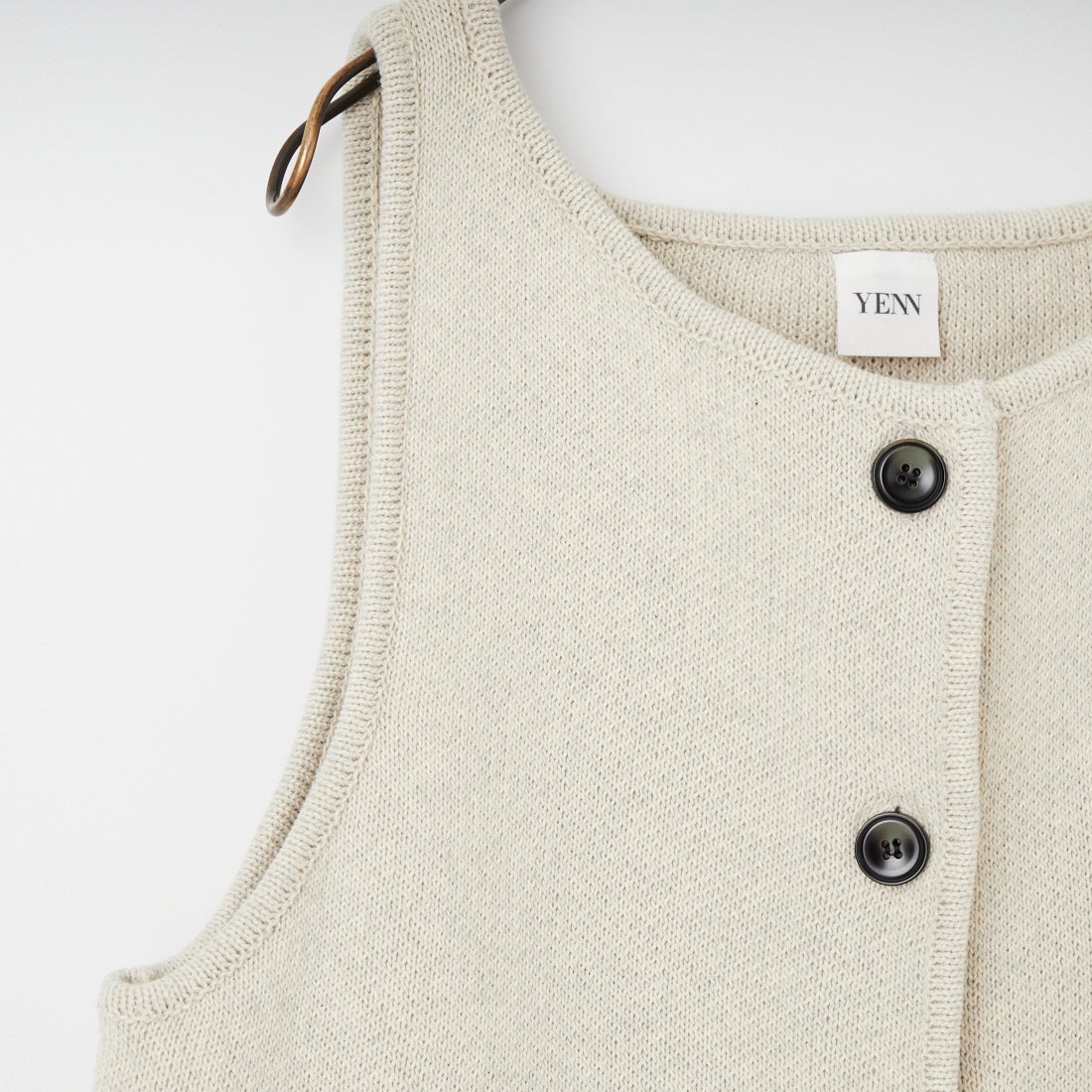 YENN [イエン] ボートネックニットベスト [Y261-91017] L/GRAY