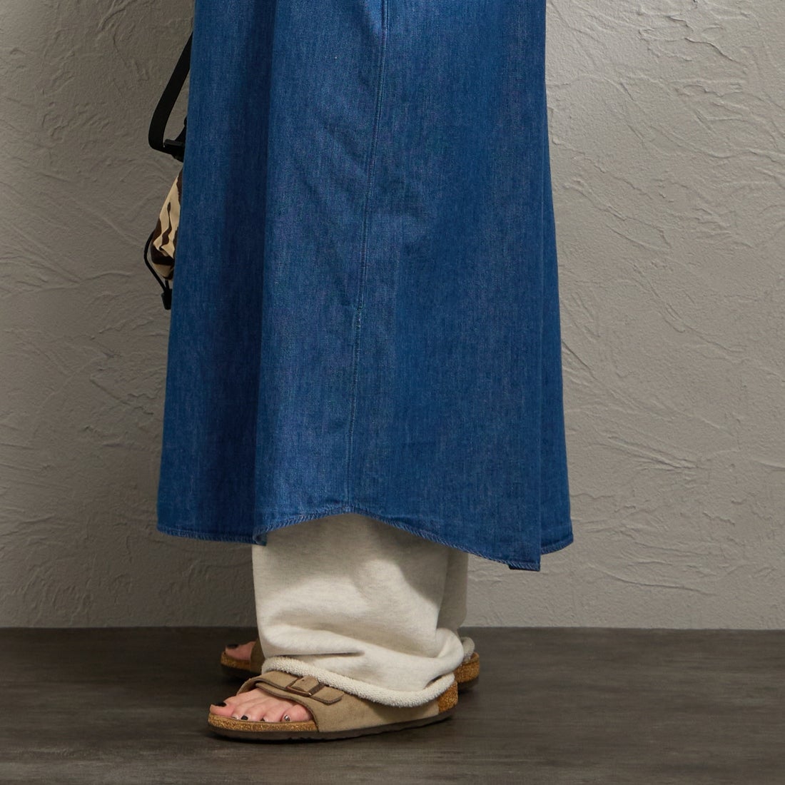 DANTON [ダントン] デニムダンガリー レギュラーカラーシャツワンピース [DT-G0115DUG] LT.INDIGO &&モデル身長：150cm 着用サイズ：36&&