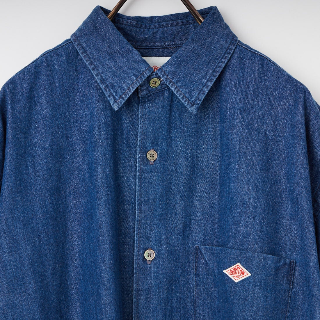 DANTON [ダントン] デニムダンガリー レギュラーカラーシャツワンピース [DT-G0115DUG] LT.INDIGO