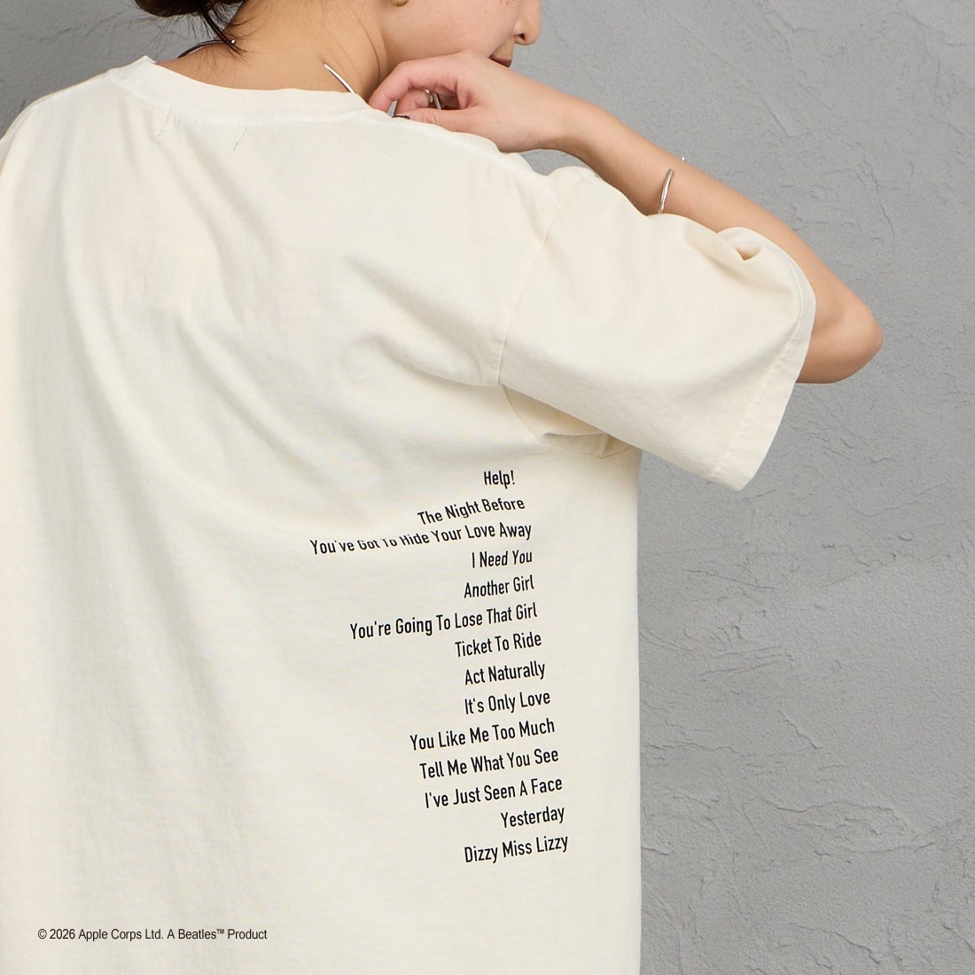 GOOD ROCK SPEED [グッドロックスピード] 別注 THE BEATLES ロックプリントTシャツ [INTN-060-JF] BEIGE &&モデル身長：150cm 着用サイズ：M&&