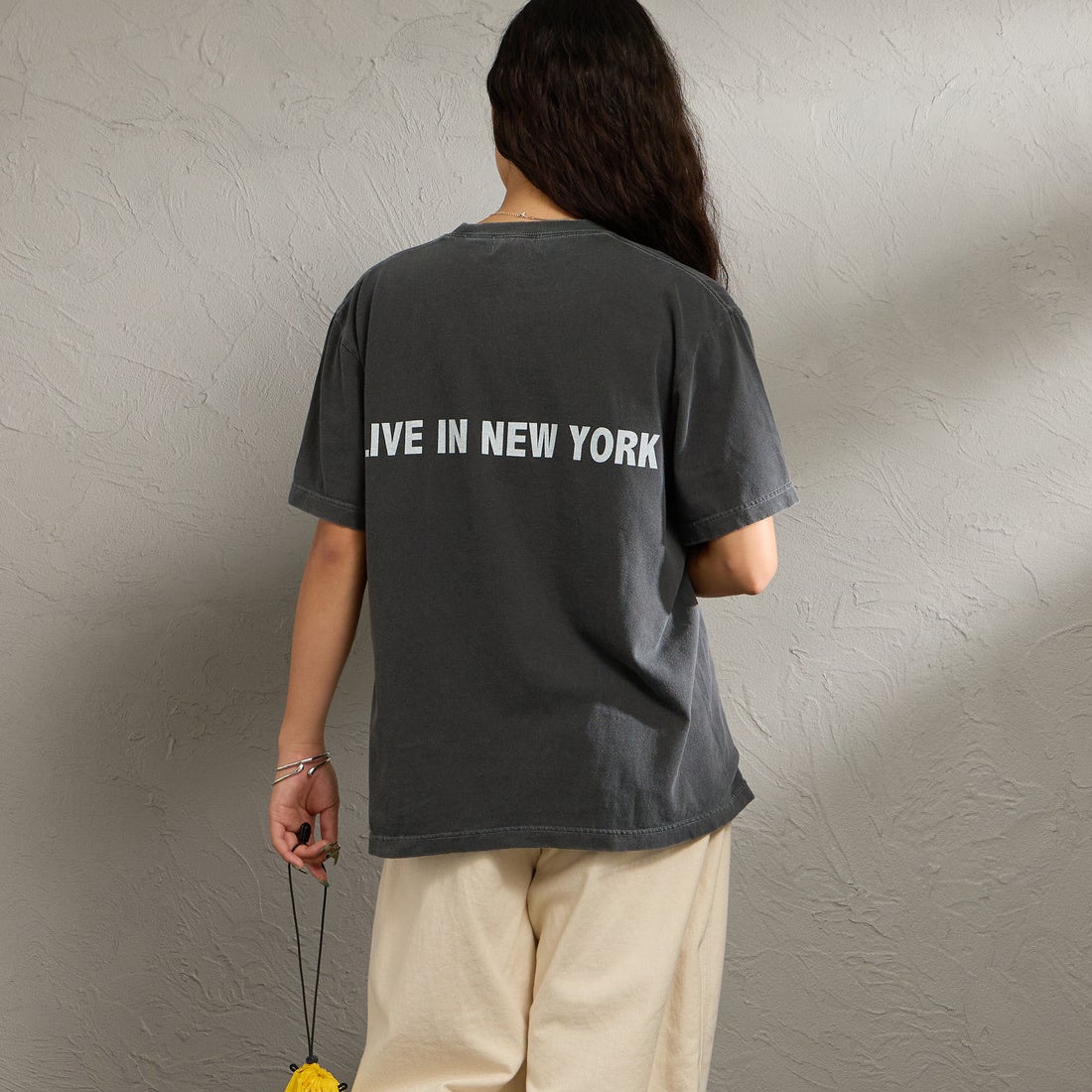 GOOD ROCK SPEED [グッドロックスピード] 別注 NIRVANA プリントロックTシャツ [INTN-067-JF] CHARCOAL &&モデル身長：162cm 着用サイズ：M&&