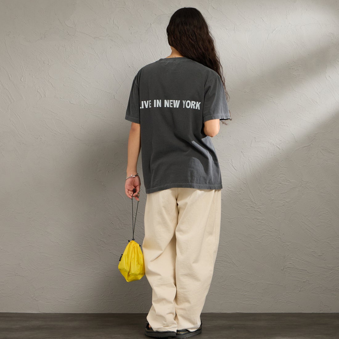 GOOD ROCK SPEED [グッドロックスピード] 別注 NIRVANA プリントロックTシャツ [INTN-067-JF] CHARCOAL &&モデル身長：162cm 着用サイズ：M&&